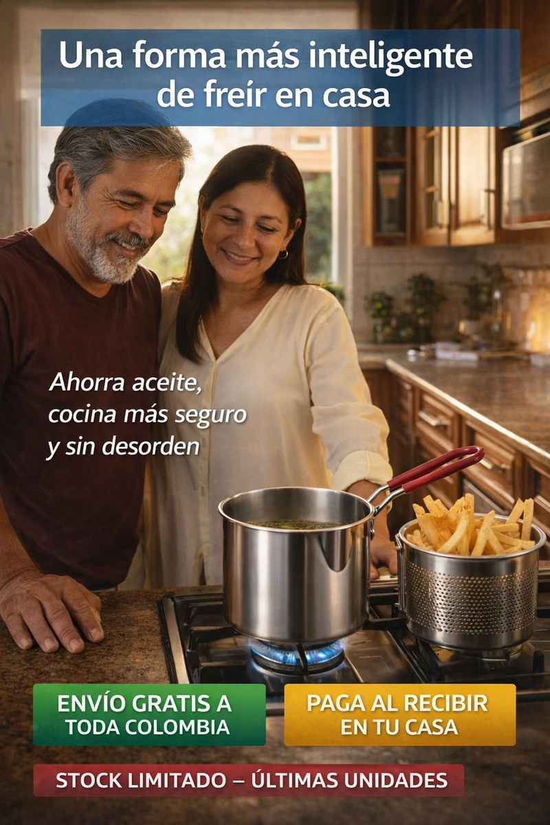 📍 ¡FRÍE COMO UN CHEF O SIGUE COCINANDO EN EL PASADO!🍳Olla Freidora Acero Inoxidable Coladora