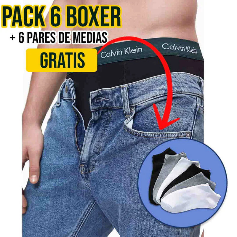Compra 6 calzoncillos bóxer CK de microfibra y llévate 6 pares de calcetines gratis 🎁