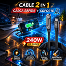 ⚡ CABLE ULTRA RÁPIDO 2 EN 1 CON SOPORTE INTELIGENTE