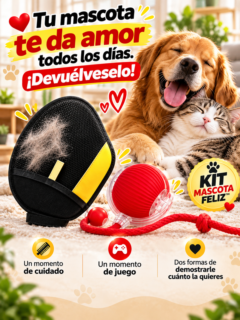 🐾 ¡PELOTA INTERACTIVA + GUANTE QUITAPELOS GRATIS! 🎁 ¡DIVERSIÓN Y CUIDADO EN UN SOLO KIT! 🔥