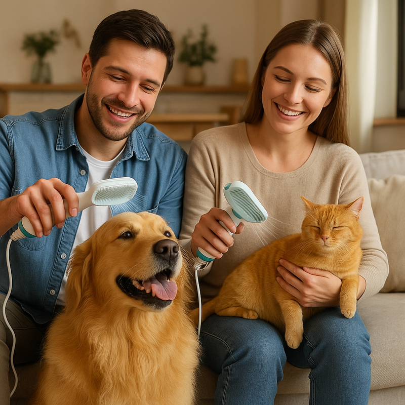 ✨ Cepillo Secador 2 en 1 Para Mascotas – Seca y Desenreda Sin Estrés 🐾 | ¡Envío Gratis y Pago al Recibir!