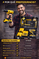 🚨Taladro Inalámbrico 21V – Kit Completo con Accesorios + Obsequio