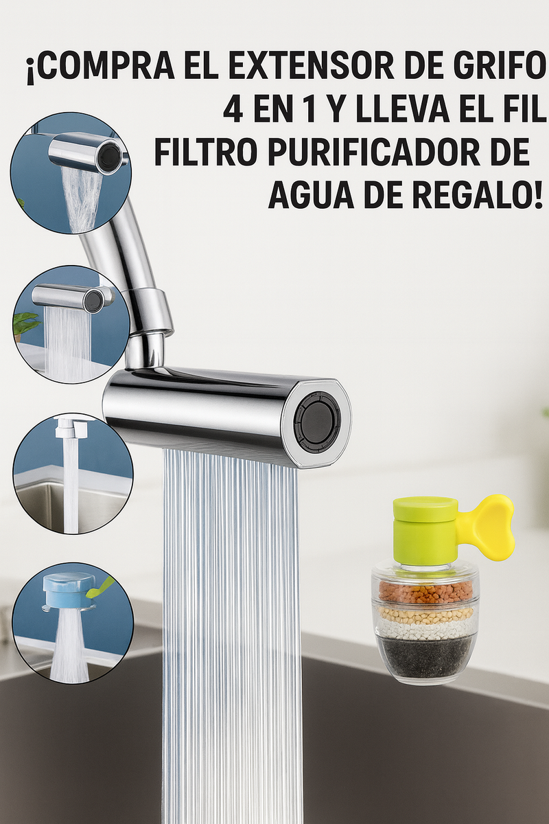 🔥  el Extensor de Grifo 4 en 1 y TE REGALAMOS un Filtro Purificador de Agua — ¡HOY con 50% de descuento y envío GRATIS! 🔥