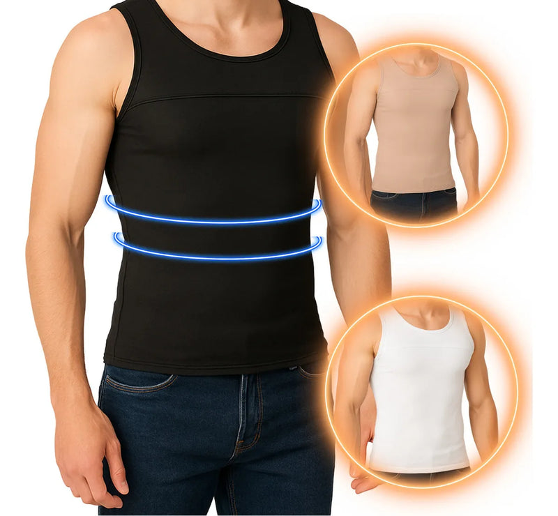 🚀POSTURA DE HOMBRE AL INSTANTE-Camiseta de compresión moldeadora para hombre + Calzoncillos bóxer moldeadores para hombre GRATIS 🚀