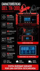 🔋 CARGADOR INTELIGENTE 12V 🎁 ¡Y RECIBES  UN KIT DE 46 PIEZAS!