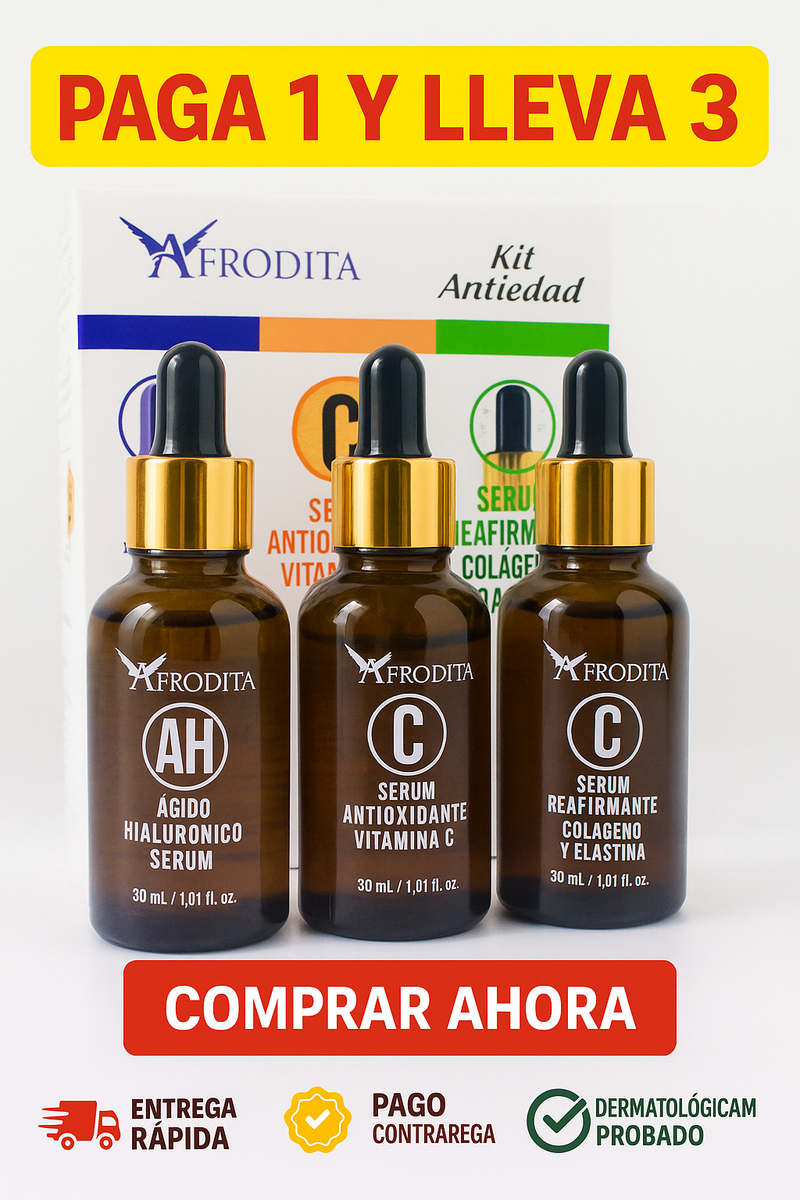 Recupera Tu Rostro en Días: Kit Anti-Edad 3 en 1 – Paga 1 y Lleva 3 🧴🧴🧴