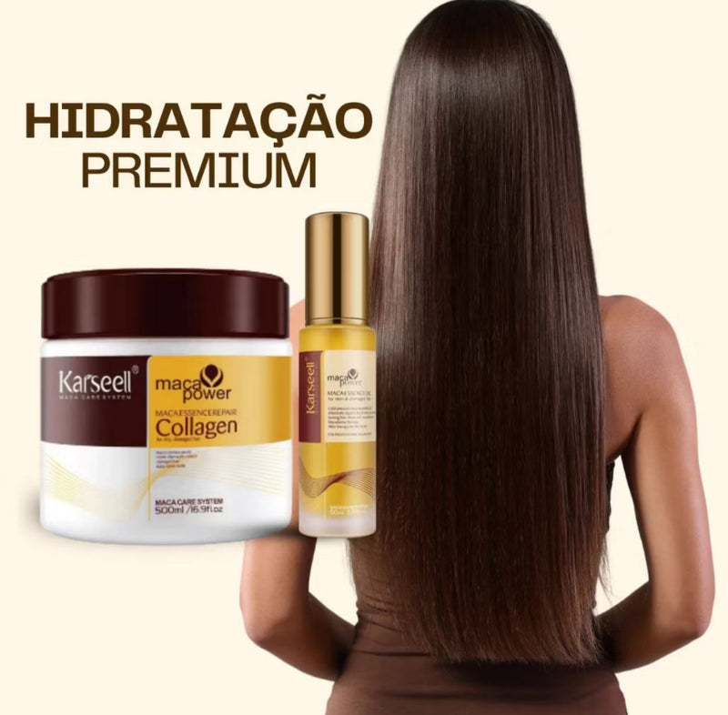 ⚡Kit Reparador Profesional Karseell 3en1 – Champú 250 ML  + Mascarilla  500 ML+ Aceite | Hidratación, Reparación y Brillo Intenso 60 ML