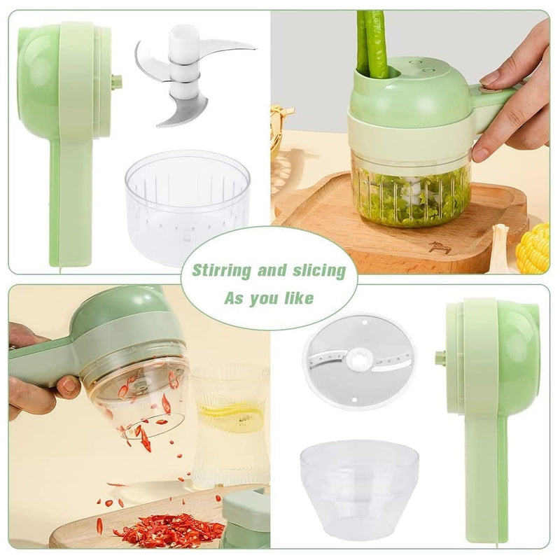 🥒 Picador Eléctrico de Vegetales y Carne 4 en 1 – Rápido, Seguro y Sin Esfuerzo