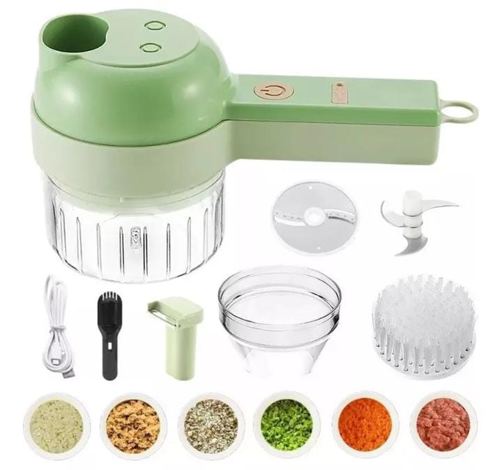 🥒 Picador Eléctrico de Vegetales y Carne 4 en 1 – Rápido, Seguro y Sin Esfuerzo