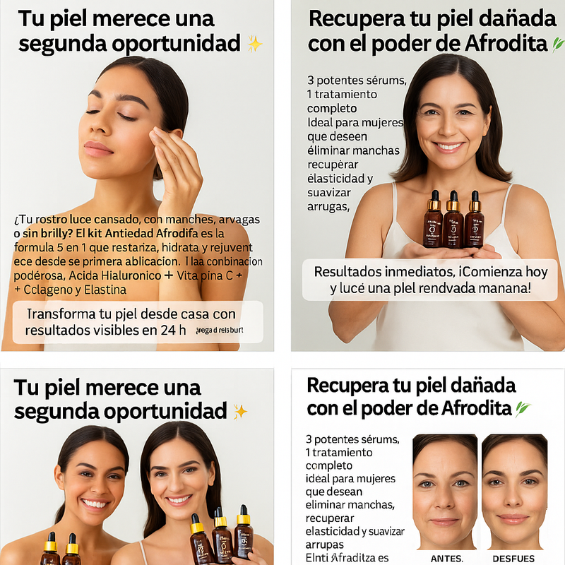 Recupera Tu Rostro en Días: Kit Anti-Edad 3 en 1 – Paga 1 y Lleva 3 🧴🧴🧴