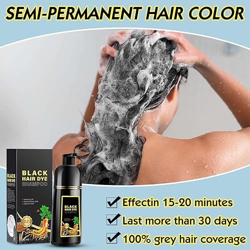🖤 ¡Dile adiós al cabello blanco y sin vida en solo 5 minutos!  🔥 Black Hair Dye Shampoo 3 en 1 + Regalo Exclusivo: Tratamiento Karseell Keratina Capilar 🔥