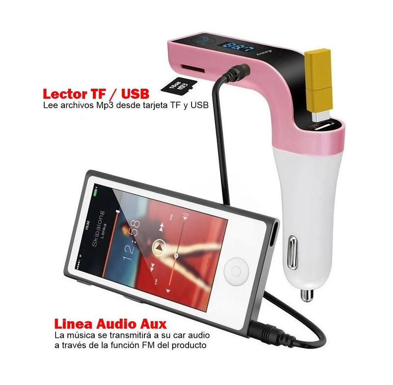 🔊¡Solo hoy! ¡Compra tu transmisor para auto con 50% de descuento y llévate otro gratis!🚗✨"