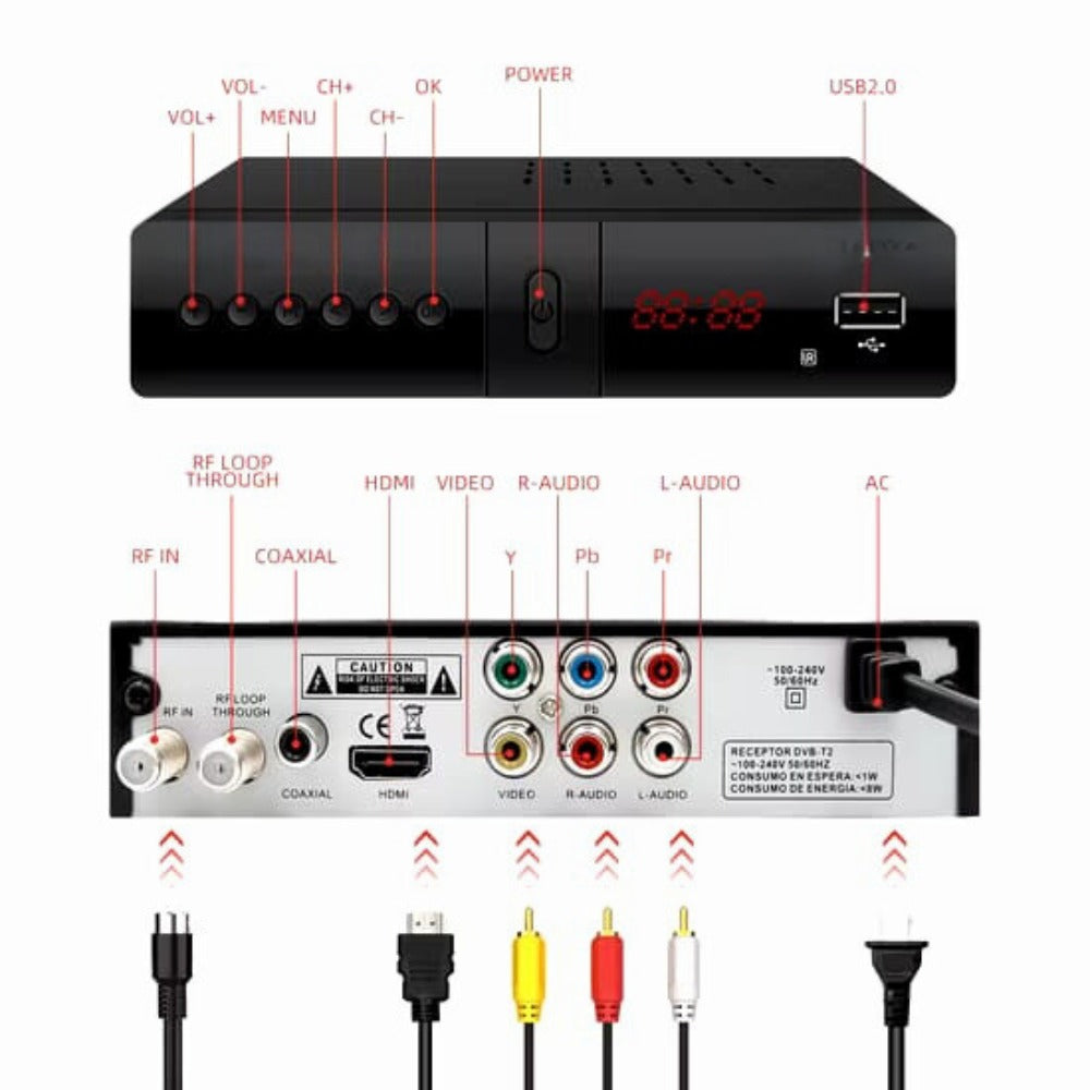 📺 Convertidor TDT Digital Gigo – Señal Abierta HD + Antena y Control Remoto